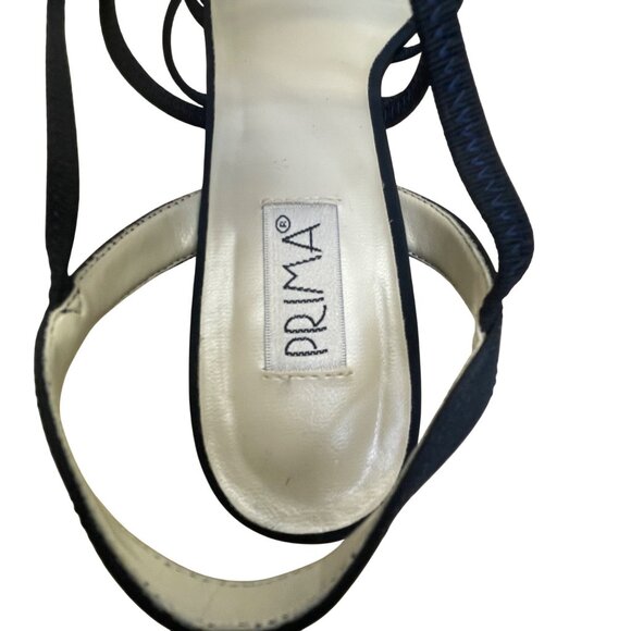Prima Women’s Navy Strappy Block Heel Twiggy Sandals Size 8M - Picture 5 of 10
